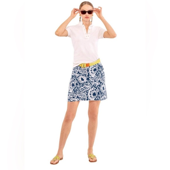 Gretchen Scott Designs Pants - Gretchen Scott Navy Blue & White Pattern Athletic Skort Size XL With Pockets
